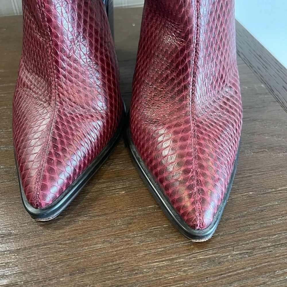 Tibi Burgundy and Black Cutout Booties, size 38